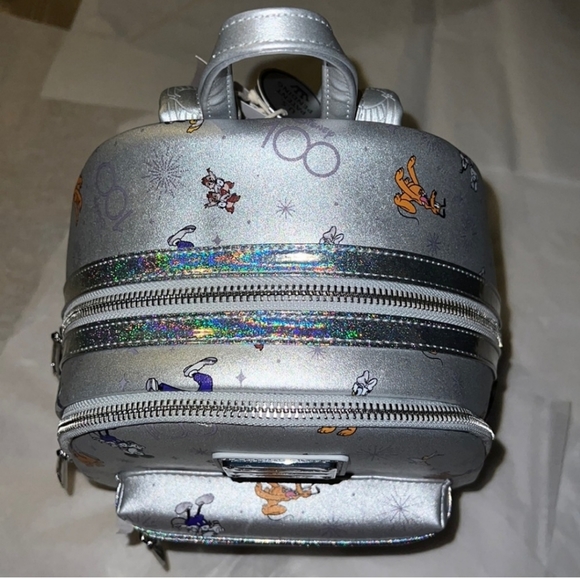 NWT Disney 100th Anniversary Platinum Mickey & Friends Mini Backpack - Picture 7 of 7